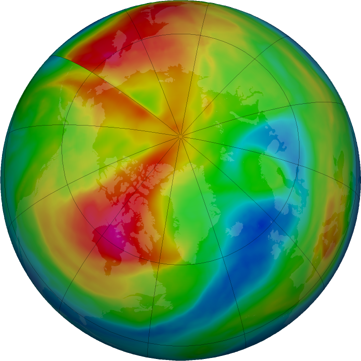 Arctic ozone map for 28 January 2023